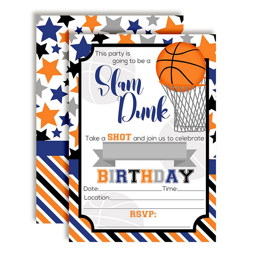 Basketball Birthday Party Invitations 40pc. by AmandaCreation Image