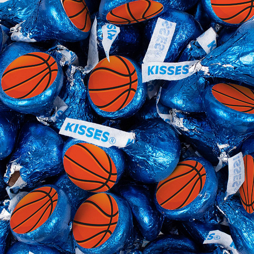 Basketball Candy Party Favors Hershey's Kisses Milk Chocolate (100 Pcs) - Dark Blue Image