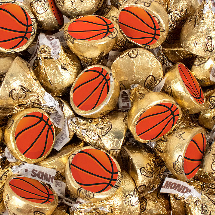 Basketball Candy Party Favors Hershey's Kisses Milk Chocolate (100 Pcs) - Gold Image