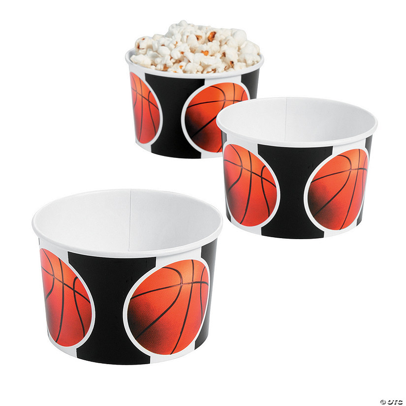 Basketball Disposable Paper Snack Bowls- 12 Ct. Image