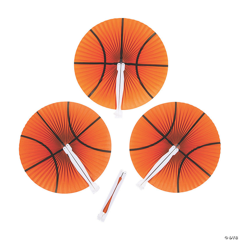 Basketball Folding Hand Fans - 12 Pc. Image