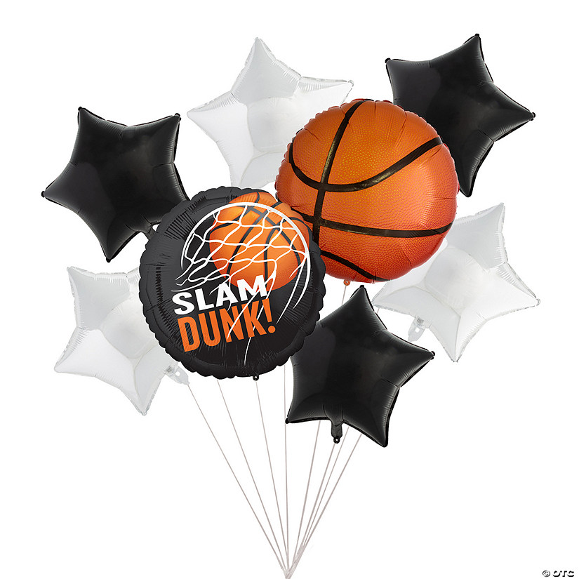 Basketball Mylar Balloon Bouquet Kit - 9 Pc. Image