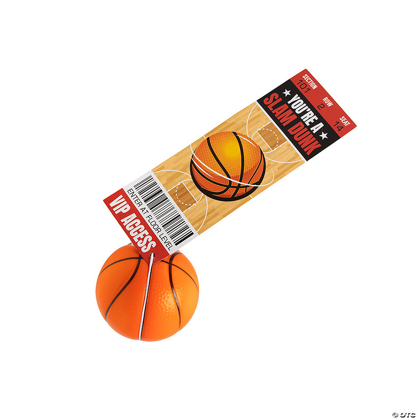 Basketball with Ticket Card Valentine Exchanges for 12 Image