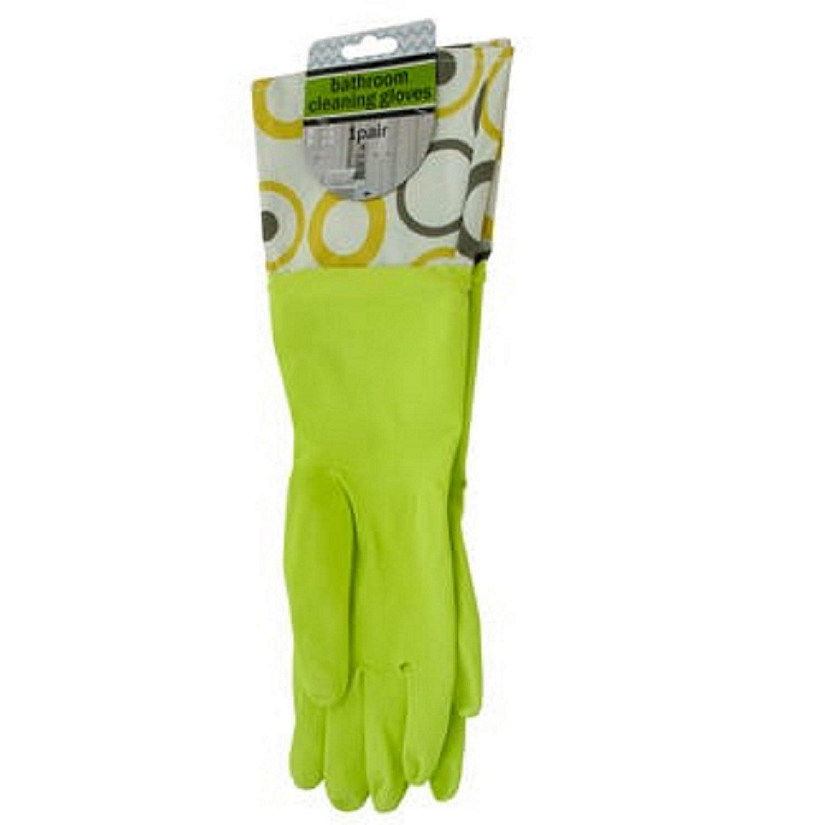 Bathroom Cleaning Gloves with Nylon Cuffs 1 Pair Image