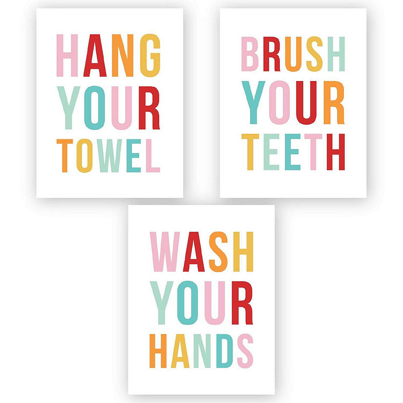 Bathroom Rules Kids Art Set 8.5x11in Image