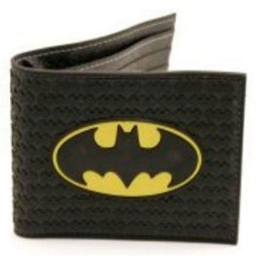 Batman Shield Black Rubber Bifold Wallet Image