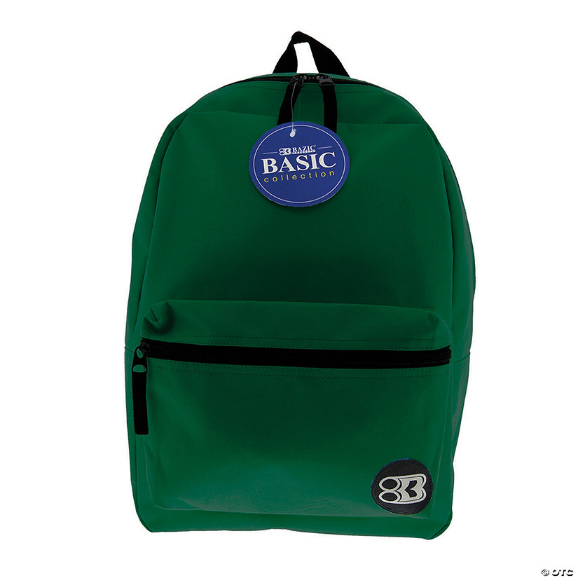 BAZIC&#174; Basic Collection Backpack - Green, 16", Qty 3 Image
