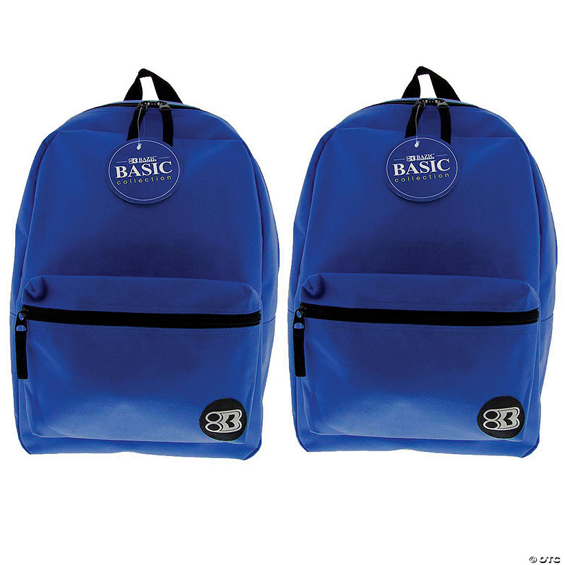 BAZIC Products Basic Backpack, 16", Blue, Pack of 2 Image