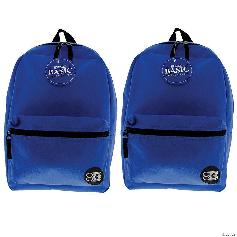 BAZIC Products Basic Backpack, 16", Blue, Pack of 2 Image