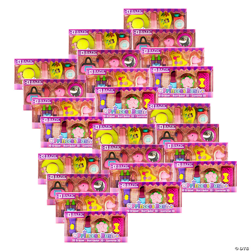 BAZIC Products Princess Bash 3D Eraser Sets, 4 Per Set, 24 Sets Image