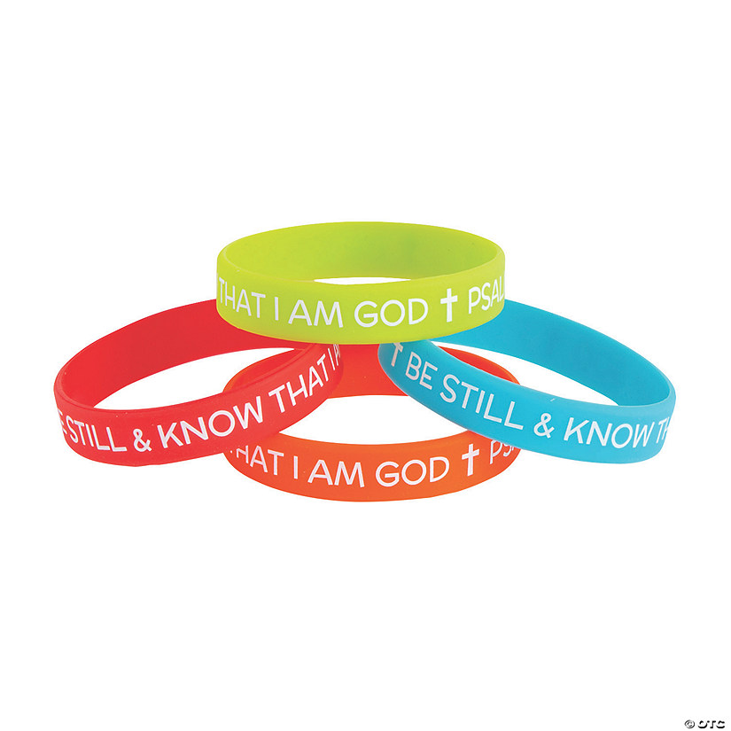 Be Still & Know I Am God Rubber Bracelets - 12 Pc. Image