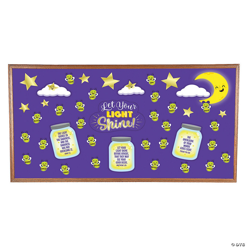 LET YOUR LIGHT Shine Door Decor Bulletin Board Kit Card Stock Poster  Classroom Letters Quote Sign Faith-based Classroom Decor 