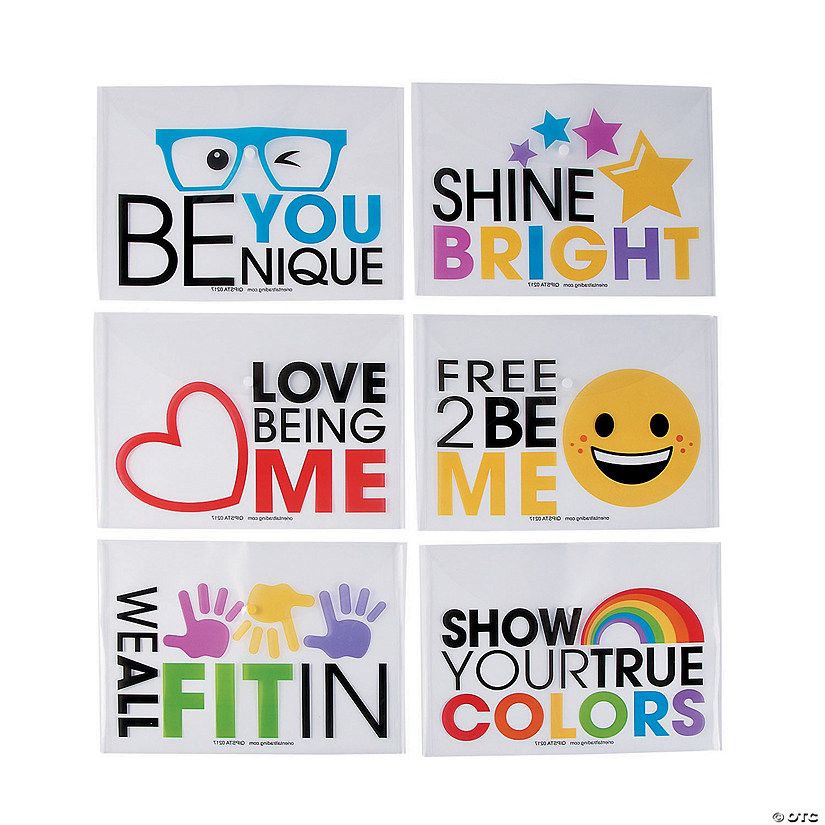 Be You Homework Folders with Touch Fasteners - 12 Pc. Image