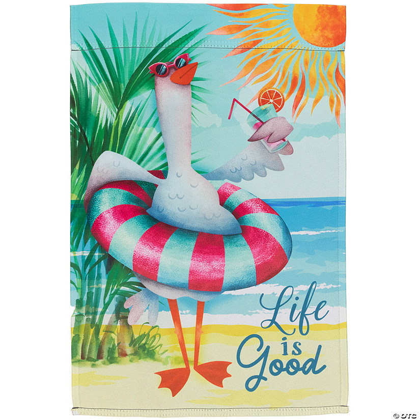 Beach Duck "Life Is Good" Outdoor Garden Flag 18" x 12.5" Image