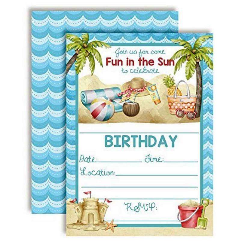 Beach Time Invitations 40pc. by AmandaCreation Image