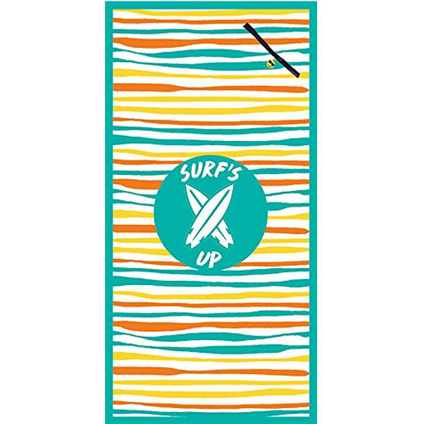 Beach Towel with Pocket Stripe, Green