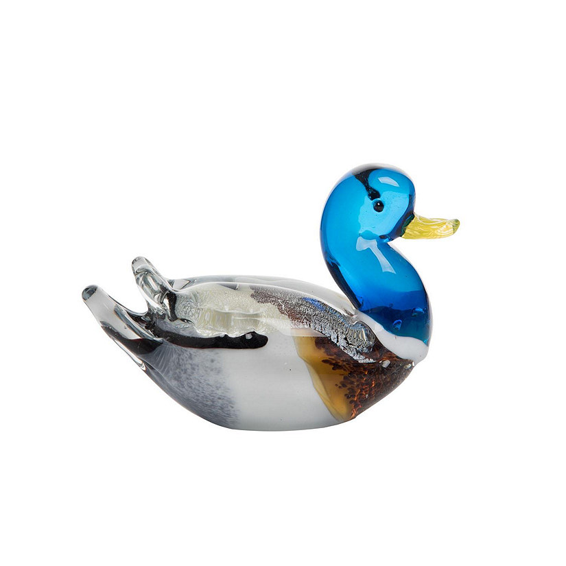Beachcombers Blue Mallard Duck Glass Art Figurine 3.75 Inch Image