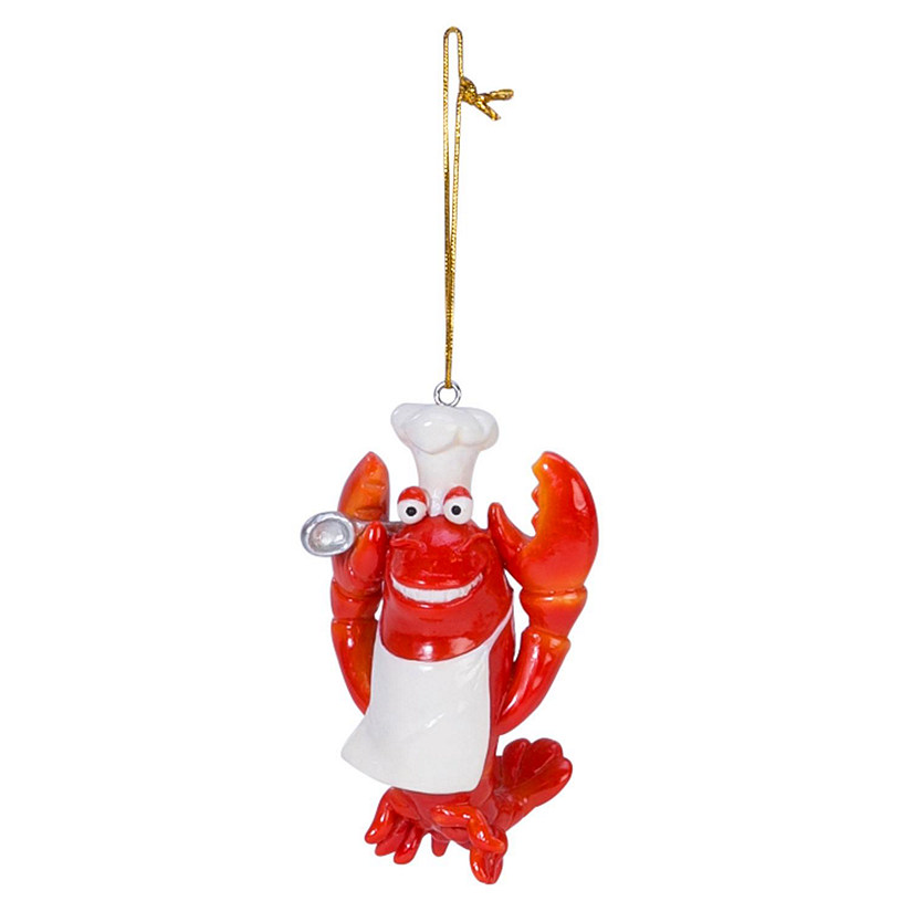 Beachcombers Red Chef Lobster Christmas Tree Ornament 3.5 Inch Image
