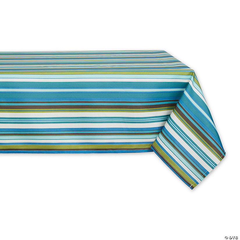 Beachy Stripe Print Outdoor Tablecloth, 60X84 Image