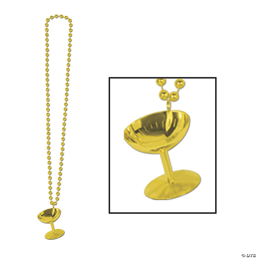 Bead Necklace with Champagne Glass Discontinued