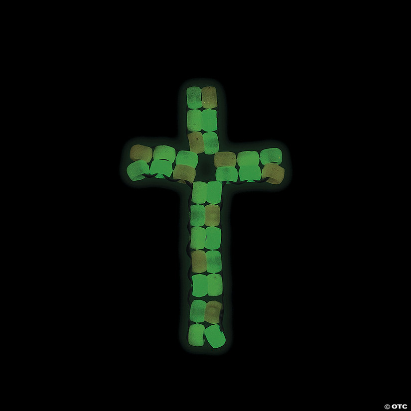 Beaded Glow-in-the-Dark Cross Necklace Craft Kit - Makes 12 Image