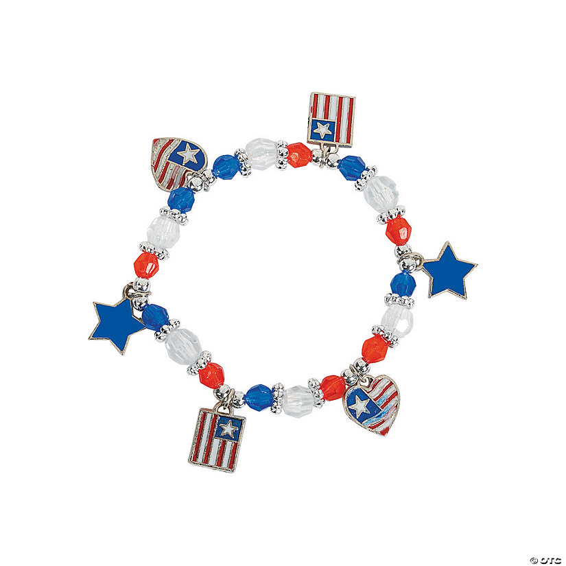 Beaded Patriotic Charm Bracelet Craft Kit Discontinued