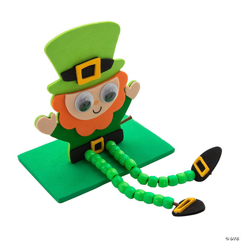 Beaded St. Patrick&#8217;s Day Leprechaun Craft Kit - Makes 12 Image