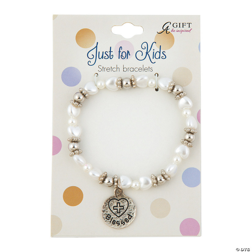 Beaded Stretch Bracelet with Blessed Charm Image