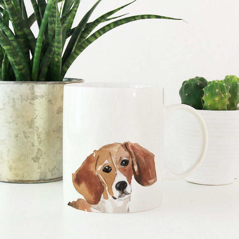 Beagle Up Close Ceramic Mug Image