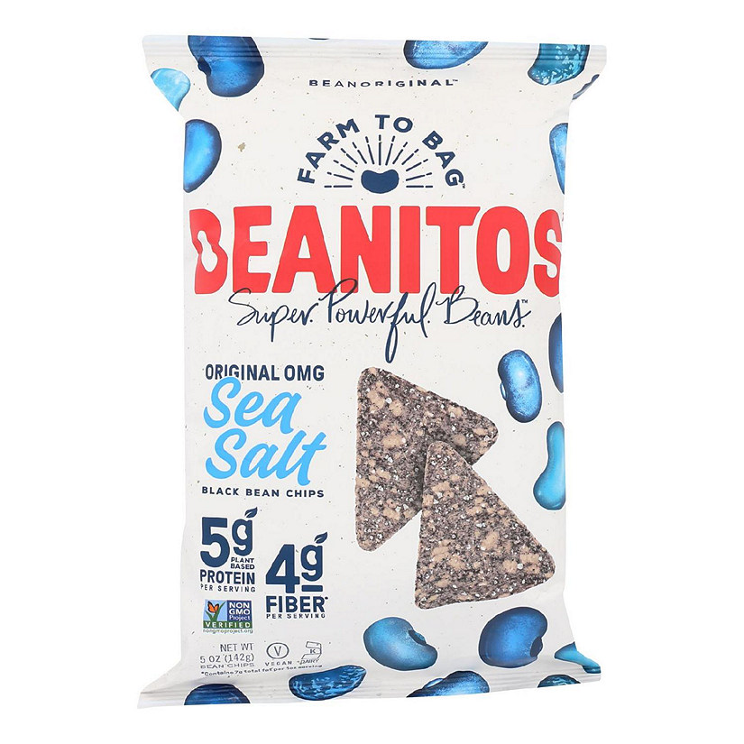 Beanitos, Black Bean Chips, Sea Salt 5 oz, Pack of 6