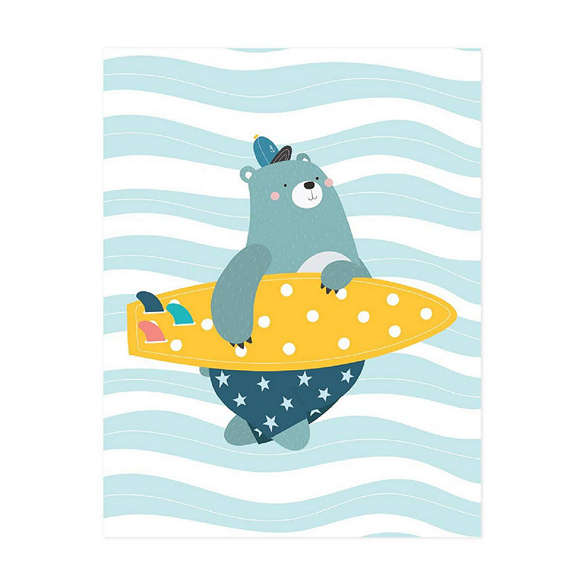 Bear with Surfboard Art 8.5x11in 1-Pack Image