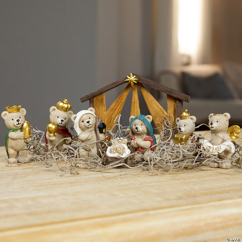 Bears Christmas Nativity Set - 4.5" - 8-Piece Image