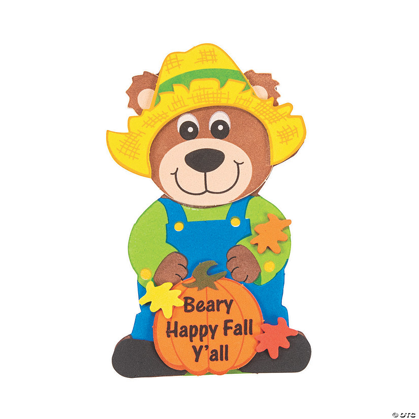Beary Happy Fall Y&#8217;all Magnet Craft Kit - Makes 12 Image