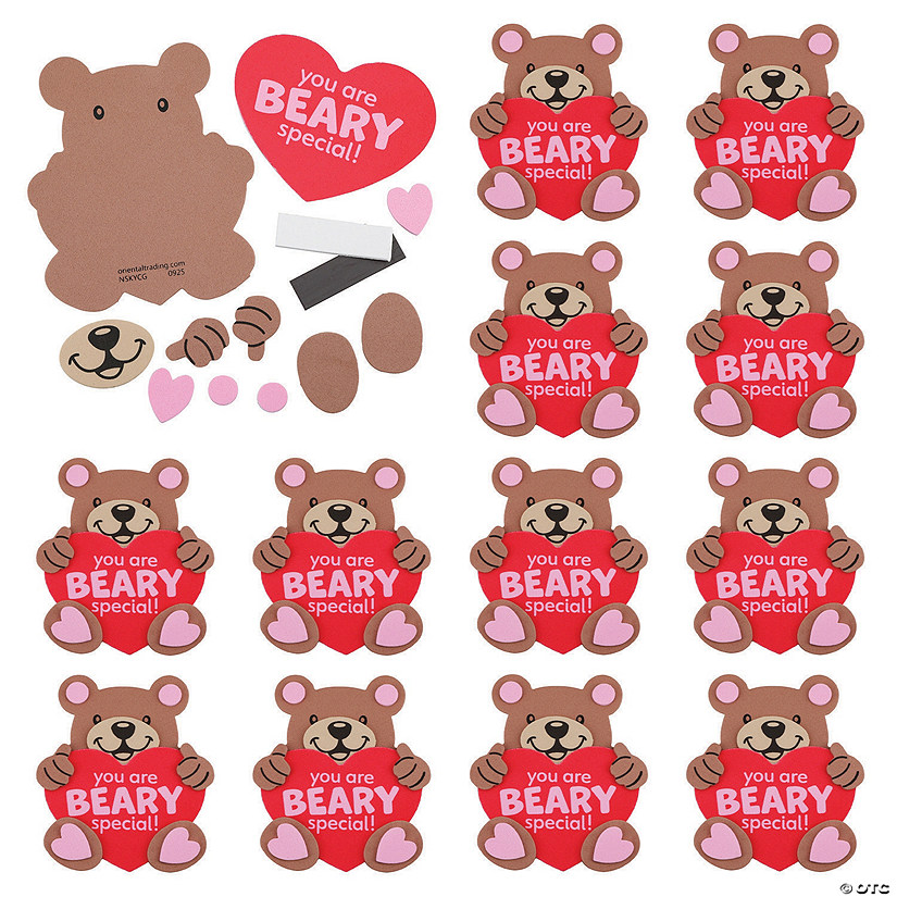Beary Special Valentine Magnet Craft Kit - Makes 12 Image