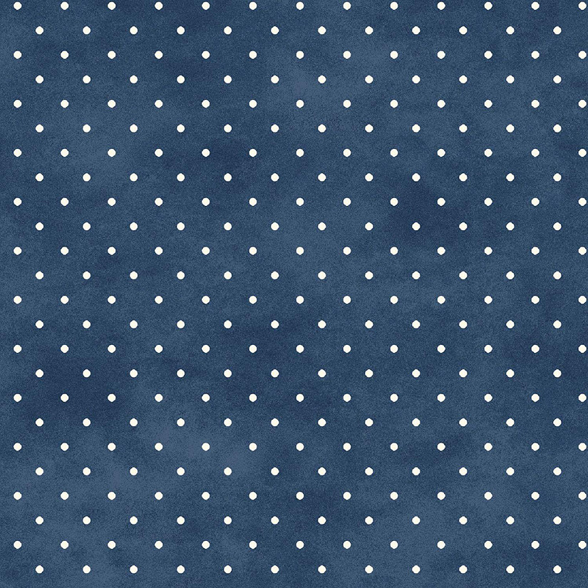 Beautiful Basics Classic Dots on Navy by Mayood Studios Cotton Fabric BTY Image