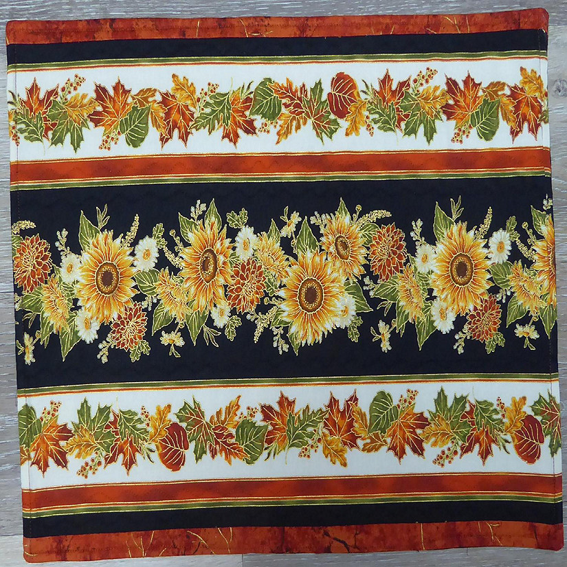 Beautiful Fall Placemat  Autumn Bouquet Cotton Handmade Quilted by Sue Image