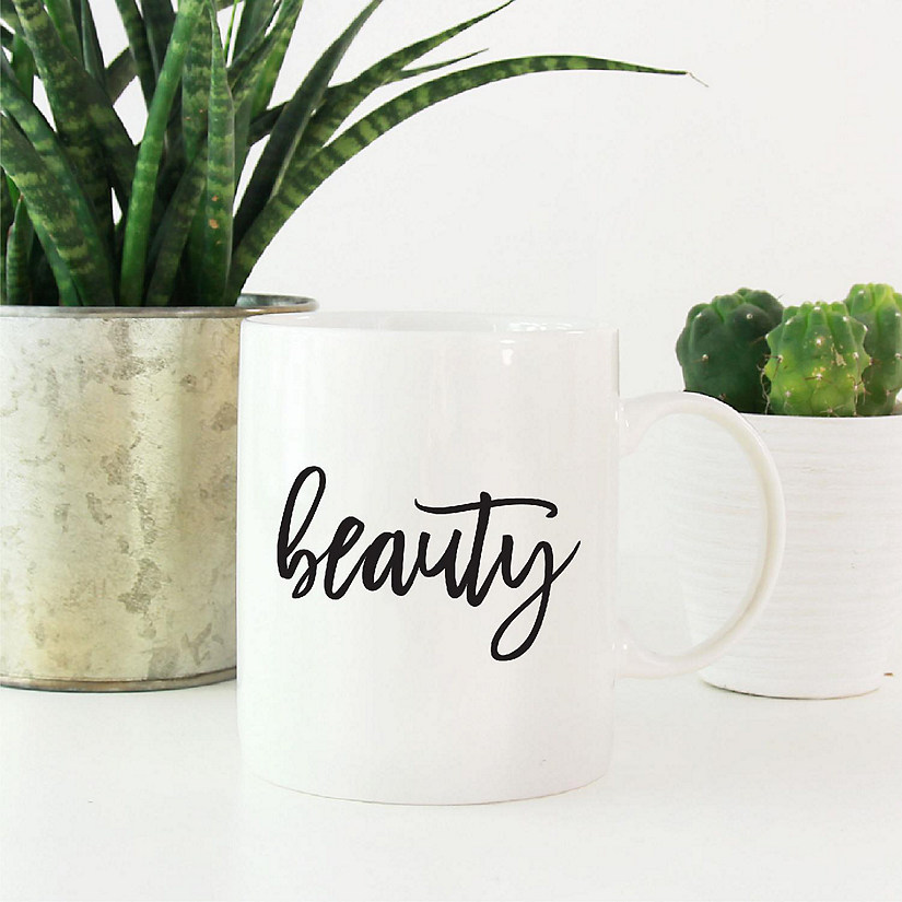 Beauty Black Calligraphy Ceramic Mug Image
