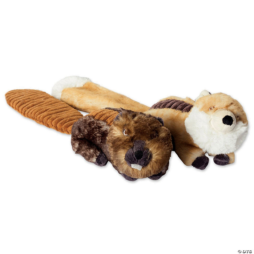 Beaver & Fox Plush Squeaker Pet Toy (Set Of 2) Image