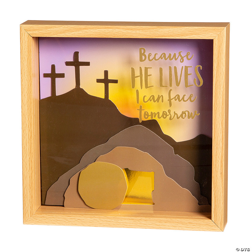 Because He Lives Easter Shadow Box Craft Kit Image