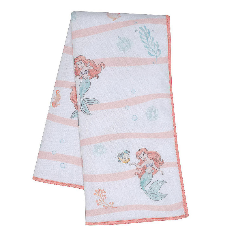 Bedtime Originals Disney Baby The Little Mermaid White Baby Blanket - Ariel Image