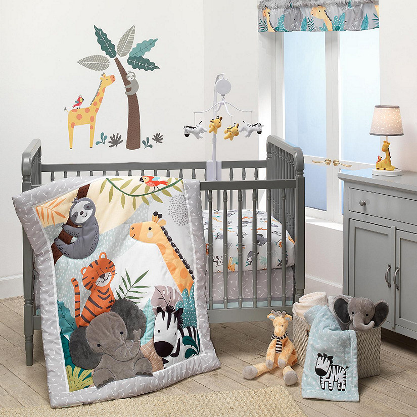 Bedtime Originals Mighty Jungle Animals 3-Piece Baby Nursery Crib Bedding Set Image
