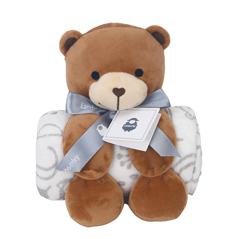 Bedtime Originals Plush Bear Stuffed Animal & Fox Baby Blanket Gift Set Image
