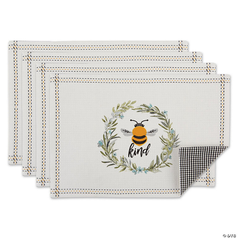 Bee Kind Reversible Embellished Placemat (Set Of 4) Image