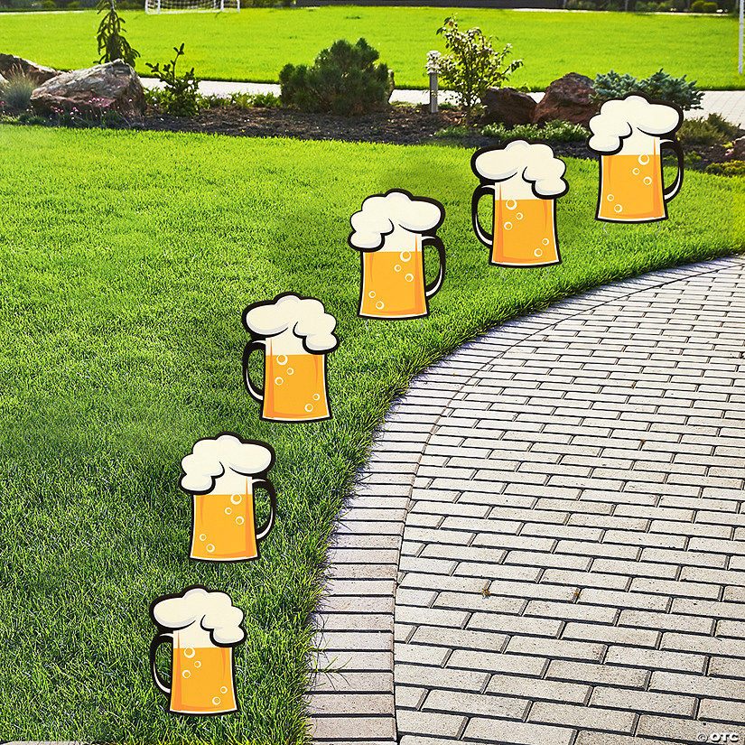Beer Mug Yard Signs 6 Pc. Oriental Trading