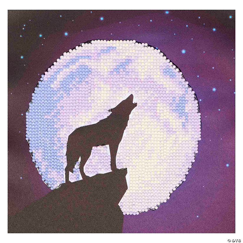 Beginner Wolf & Moon Diamond Art Craft Kit &#8211; Makes 1 Image