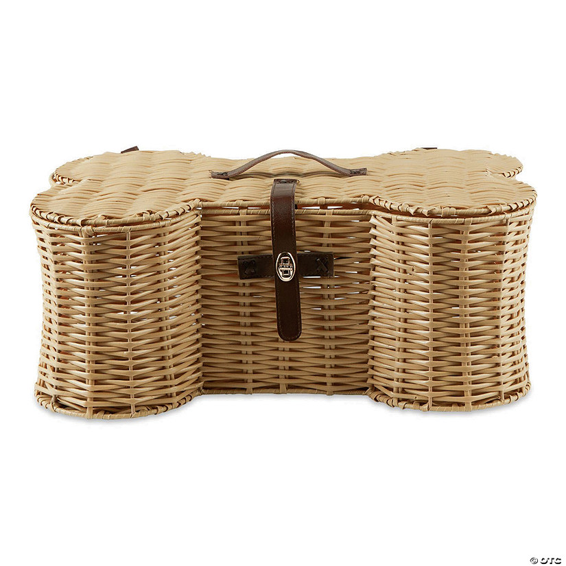 Beige Bone Shape Toy Basket Medium 21X13X8 Image