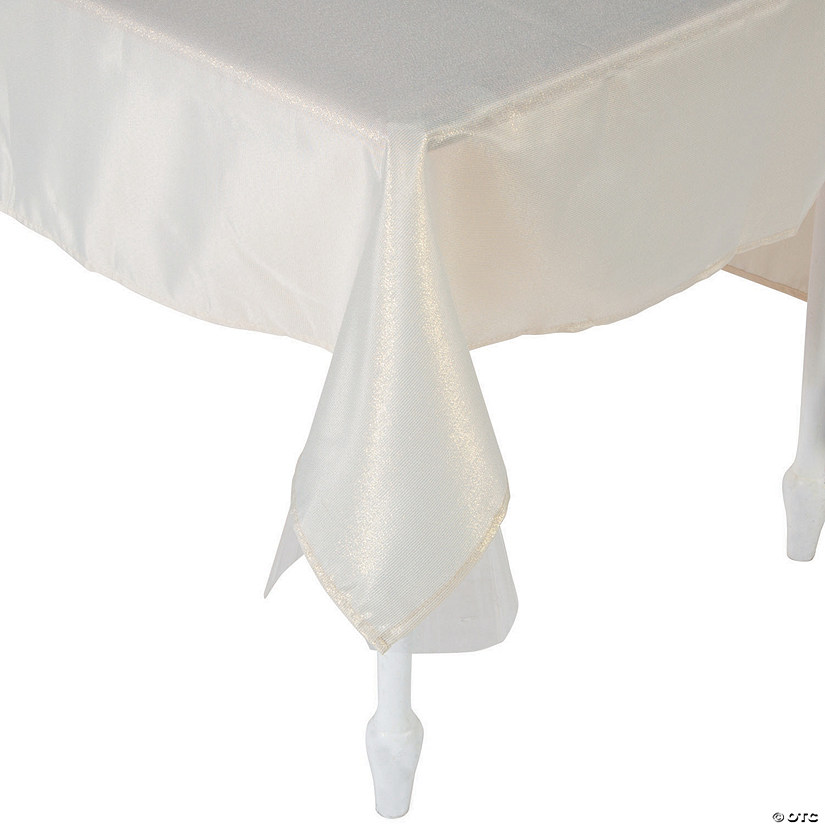 Beige Metallic Polyester Tablecloth - 60" x 104" Image