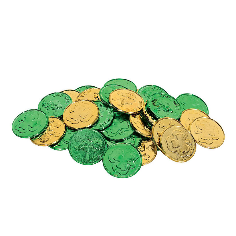 Beistle - 1&amp;#189;" - Green - Lucky Leprechaun Plastic Coins! Image