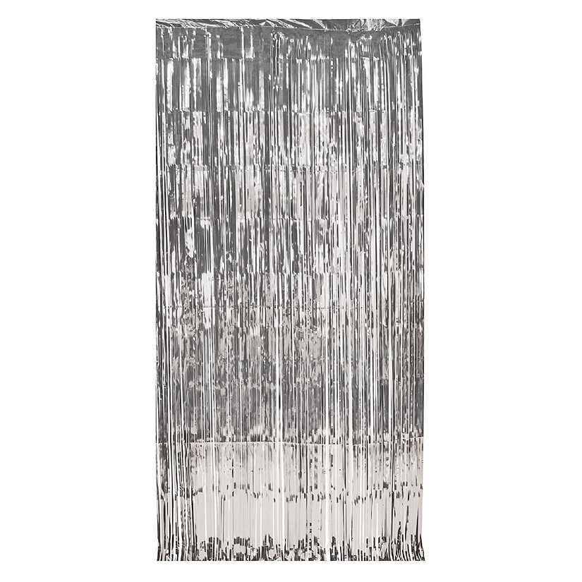 Beistle - 1-Ply Gleam 'N Curtain - Silver - 6 Pack Image