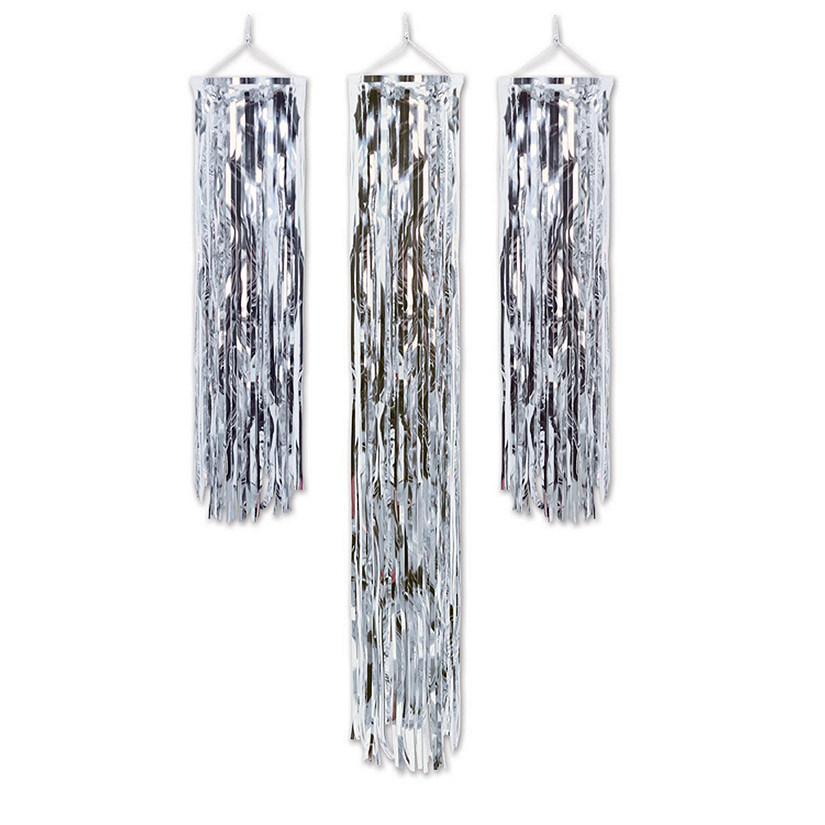 Beistle - 1-Ply Mini Gleam 'N Columns - Silver - 6 Pack Image